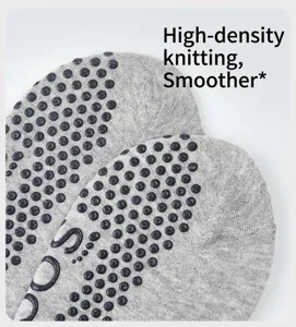 Non-slip grip yoga socks for women, breathable grey pilates fitness socks with rubber dots