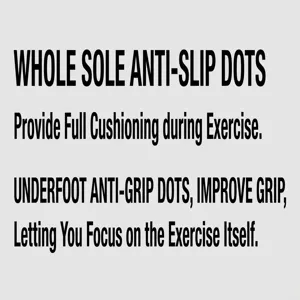 Detail view of non-slip yoga socks with full sole grip dots and cushioning for better workouts.