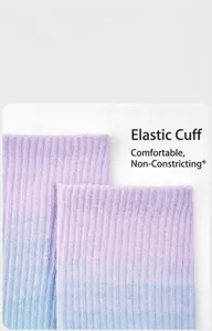 Gradient non-slip yoga socks detail view, comfortable mid-calf compression fit for fitness workouts.