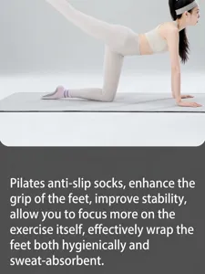 Women pilates grip socks non slip fitness yoga socks mid tube sports footwear wear