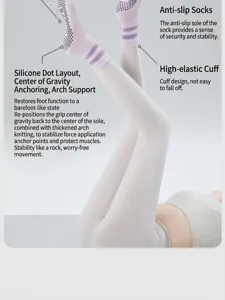 Women's anti-slip yoga socks with silicone grip and arch support for pilates and fitness.