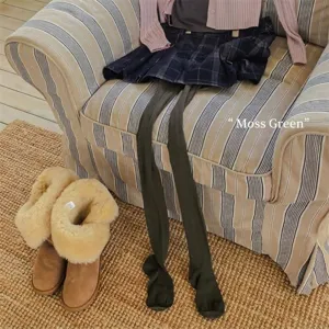 Damen Wollstrumpfhose warme Thermoleggings für Herbst und Winter Alltag pendeln draussen Mode.