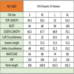 Tableau des tailles pour ensemble pyjama femme, mesures détaillées en cm pour haut, buste et pantalon.