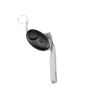 Personal safety alarm portable panic self defense keychain with strap black electronic device