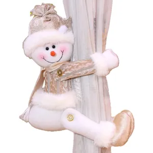Attache rideau noel peluche bonhomme de neige embrasse rideau deco fete fenetre 1pcs