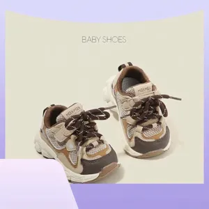 Zapatillas Deportivas para Bebés Niñas Niños Malla Transpirable Cuero de Microfibra Patchwork Zapatos de Papá Antideslizante Primeros Pasos