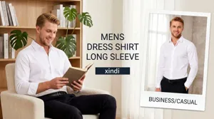 Chemise homme manches longues business formelle extensible blanche anti-froissage