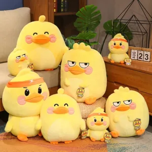 Cute Yellow Duck Plush Toy Cartoon Stuffed Animal Doll Soft Pillow Home Decor Kids Birthday Gift