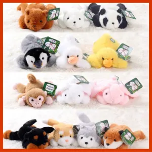 Cute Palm Sized Animal Plush Toy Soft Stuffed Lying Doll Stress Relief Companion Toy Decorative Room Ornament