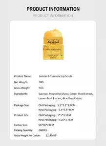 OUHOE turmeric lemon lip scrub, exfoliating dead skin, moisturizing and nourishing lips.