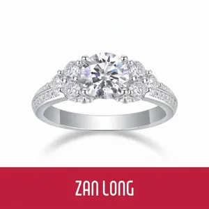S925 Sterling Zilveren 1 Karaat In Het Lab Gekweekte Diamant Moissaniet Verlovingsring Luxe Huwelijksjuwelen Voor Dames