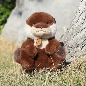 Cute Simulation Otter Plush Toy Stuffed Animal Doll Sitting Lying Otter Pillow Soft Cushion Kids Birthday Gift