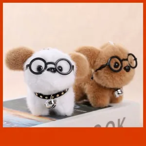 Schattige Puppy Pluche Speelgoed Hanger Cartoon Hond Gevuld Dier Sleutelhanger Tas Hangend Ornament Zachte Pop Cadeau