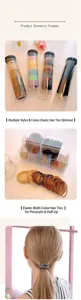 Candy color seamless elastic hair ties for women daily styling and cute ponytail holders sets
