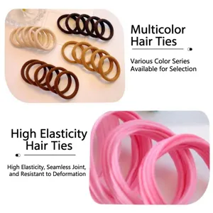 Seamless elastic hair ties candy color soft rubber bands for women daily styling ponytail holder