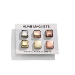 Hijab magnets set of 6 square magnetic pins for Muslim headscarf secure fastening styling accessories.