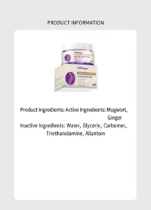 Joint soothing massage gel with mugwort and ginger extracts, moisturizing body cream 60g.