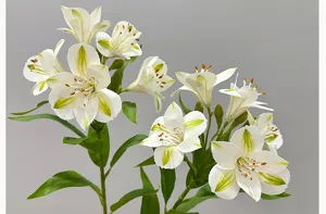 Artificial Alstroemeria Flowers Lifelike Fake Lily Plant Detail Shot Home Decor