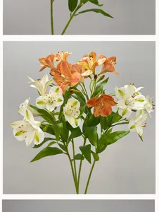 Artificial alstroemeria flower bouquet faux lily home decor floral arrangement detail view