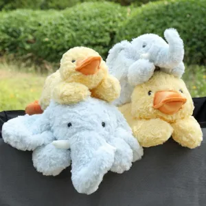 Cute Lying Yellow Duck Blue Elephant Plush Toy Soft Stuffed Animal Pillow Kids Soothing Doll Cute Girl Birthday Gift