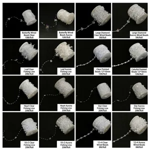 DIY boda decorativo cristal cuentas guirnalda rollos en varios estilos y formas.