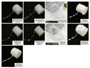 Guirnalda de cuentas de cristal para boda DIY, cadena acrílica transparente.