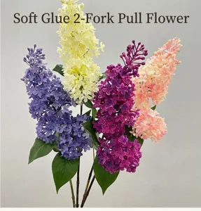 Artificial lilac flower bouquet fake plant home decor soft rubber material simulation floral.