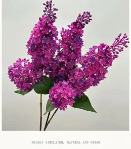 Artificial lilac flowers fake floral home living room decoration soft rubber plant