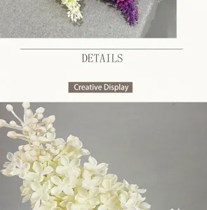 Artificial lilac flower soft glue fake floral home living room decoration oil painting style