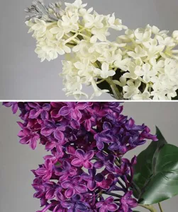 Artificial lilac flower detail soft rubber fake plant oil painting home decor style