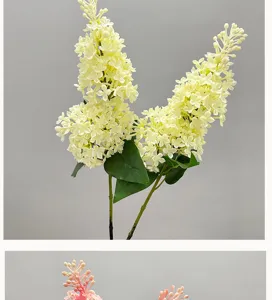 Artificial lilac flower soft rubber faux floral home decor living room arrangement
