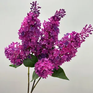 Artificial lilac flower bouquet soft-glue fake flowers for home living room decor display.