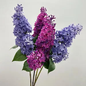 Artificial lilac flowers bouquet soft glue fake plant home living room decor decoration