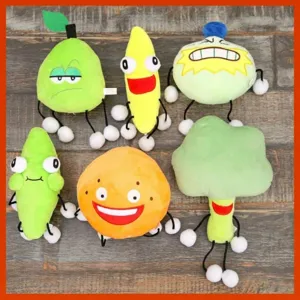 Süßes Obst und Gemüse Plüschtier Cartoon Lustiger Ausdruck Plüschpuppe Weiches Begleitschlafspielzeug für Kinder