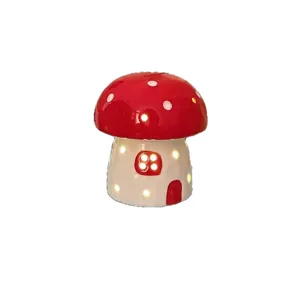 Creative ceramic mushroom night light, cute bedside lamp gift for kids and girls decor