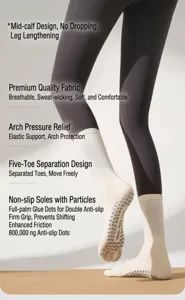 Professional fitness yoga five-toe socks mid-tube compression women's socks pilates
