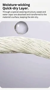 Close-up detail of moisture-wicking yoga socks fabric fiber material with water droplet.