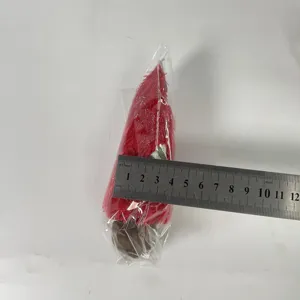 Detailansicht des niedlichen roten Weihnachtsbaum Plüschtier Puppen Ornaments für Dekor.