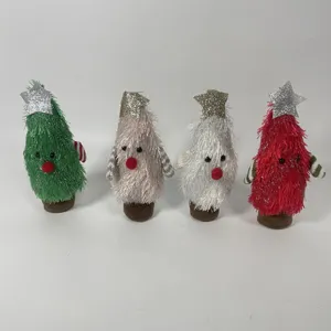 Süßer Weihnachtsbaum Plüschpuppen Figur Set, perfekte Tischdekoration und festliche Partygeschenke.