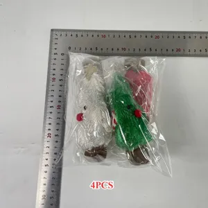 Weihnachtsbaum Plüsch Puppe Set 4Stk süß flauschig Weihnachtsdeko Tisch Dekoration Ornament