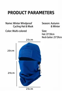 Winter windproof cycling hat fleece warm face mask balaclava for outdoor sports skiing