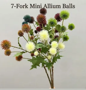 Ramo de flores allium artificiales bola de cardo falsa planta decorativa para boda y hogar
