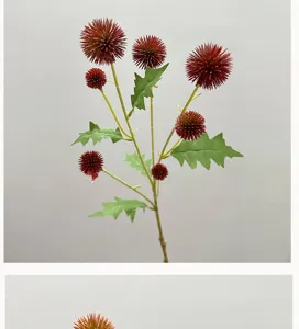Rama de flor de cardo artificial fruta falsa para decoración floral de bodas hogar