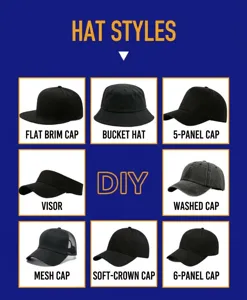 Gorra de béisbol lisa de color sólido sombrero de sol poliéster personalizable DIY