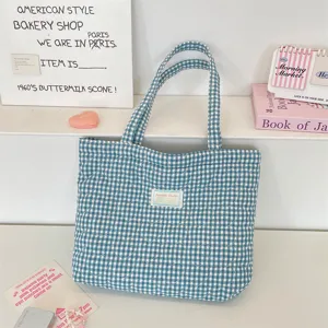 Καπιτονέ Καpό Τσάντα Tote με Σχέδιο Καpδιά Μπλε Γυναικεία Τσάντα Ώμου Καθημερινή