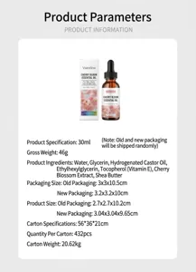 Viareline huile essentielle de fleur de cerisier 30ml hydratante corps cheveux et peau