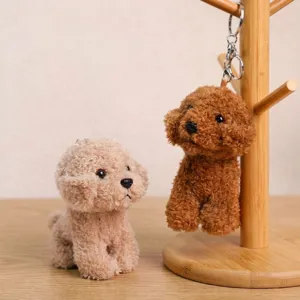 Cute Teddy Dog Plush Pendant Toy Soft Stuffed Puppy Doll Backpack Hanging Ornament Keyring