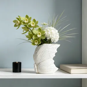 Vaso di fiori in ceramica bianca ala di farfalla stile nordico moderno decorazione casa