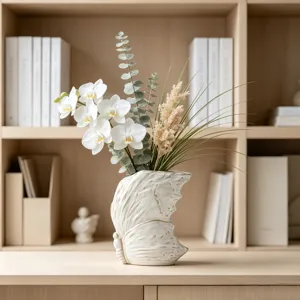Vaso in ceramica bianca moderna nordica a forma di farfalla decorazione d'interni