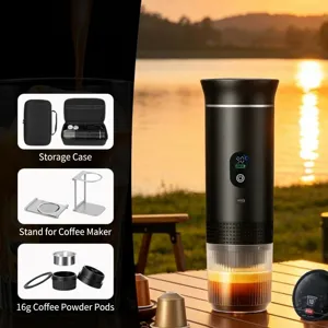 Cafetera de Cápsulas Eléctrica Portátil Mini Calentamiento Inalámbrico Cafetera Expreso Para Hogar Exterior Viaje